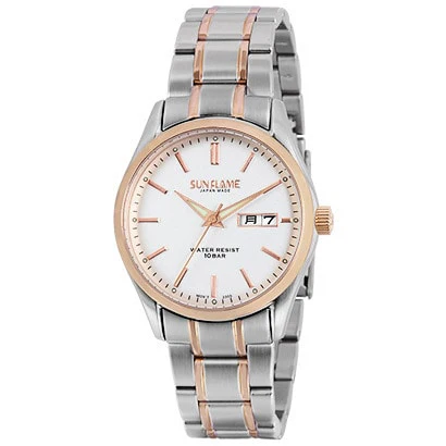 Sun Flame MJZ002-PG Elegant Men's Watch with Day-Date Function Stainless Steel Band Water Resistant - Image 3