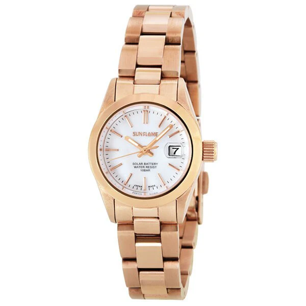 Sun Flame MJZ006-PGW Elegant Design Water Resistant Quartz Movement Durable Stainless Steel Band
