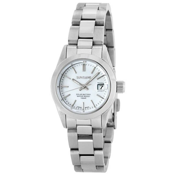 Sun Flame MJZ006-WH Elegant Design Water Resistant Japanese Quartz Movement Durable Stainless Steel Band