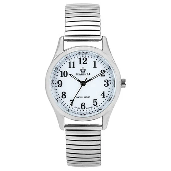 Sun Flame MRM105-SW Solar Powered Watch with Durable Folding Strap Water Resistant Stylish Design