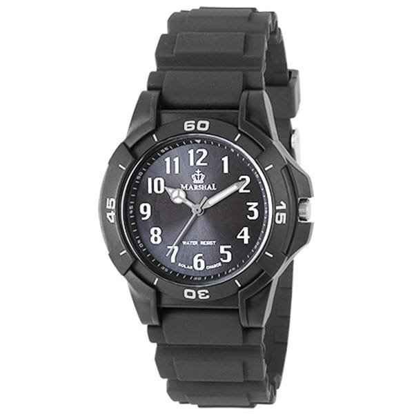 Sun Flame MRM106-BK Solar Powered Watch with PU Band Water Resistant Stylish Design Lightweight Construction