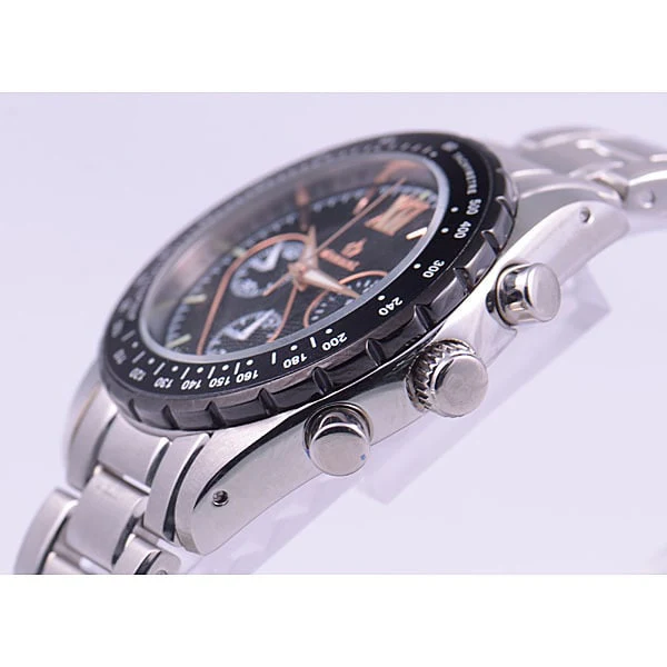 Sun Flame MRZ014-MBK Stylish Quartz Men's Watch Durable Stainless Steel Case Water Resistant Elegant Black Dial
