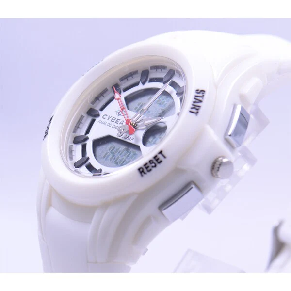 Sun Flame NAD01-W Stylish Analog/Digital Watch Water Resistant LED Display Durable Design