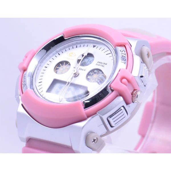 Sun Flame NAD05-PI Stylish Analog/Digital Watch Water Resistant LED Display Durable Design