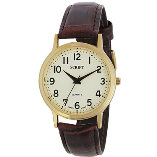 Sun Flame NSSG08-GY Stylish Analog Design Water Resistant Stainless Steel Case Durable Leather Strap