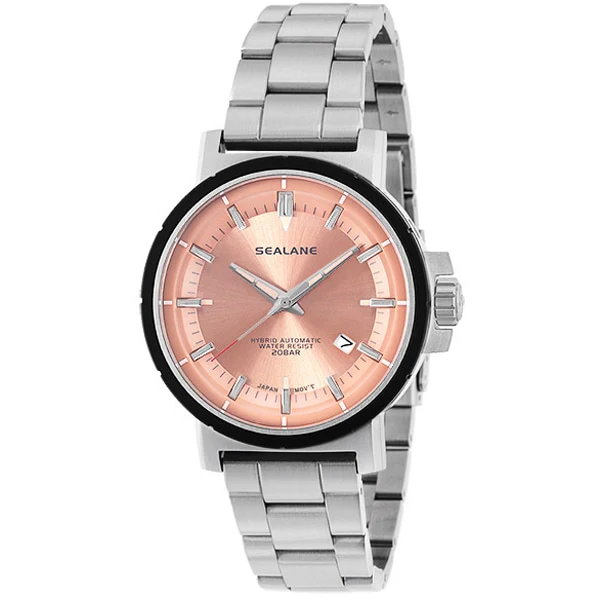 Sun Flame SER02-MPI Hybrid Automatic Watch Water Resistant Stainless Steel Case Luminous Hands Date Function