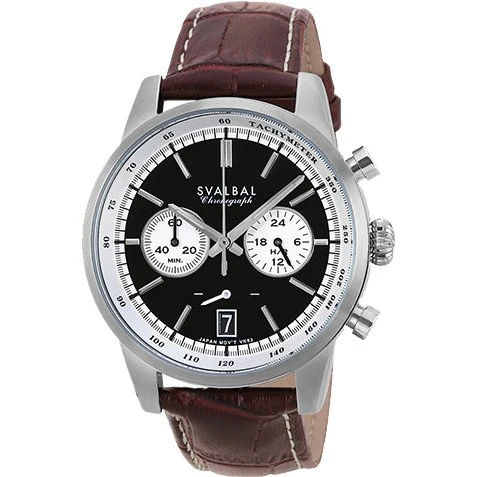 Sun Flame SV16-LBR Stylish Design Water Resistant Japanese Movement Durable Leather Strap Elegant Timepiece