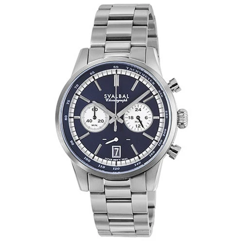 Sun Flame SV16-MBL Men's Chronograph Watch Elegant Design Water Resistant Durable Stainless Steel