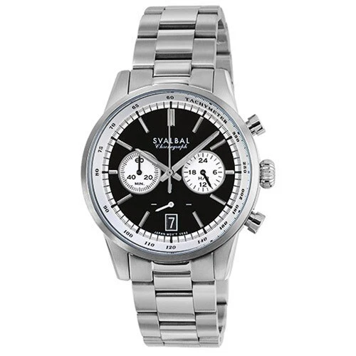 Sun Flame SV16-MWB Men's Watch Chronograph Water Resistant Stainless Steel Elegant Design