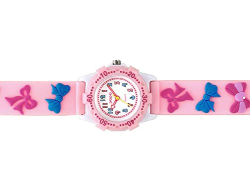 SUN FLAME TCL36-PI Kids Ribbon Analog Watch