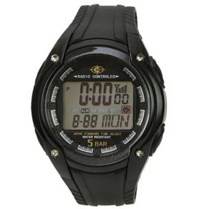 Sun Flame WRC16-BK Digital Radio Watch 5 ATM Water Resistant Stylish Black Design Durable Build