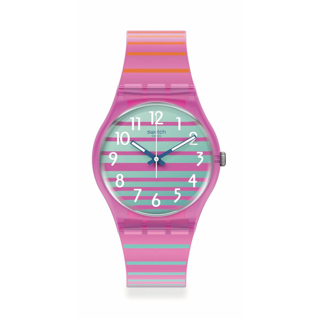 SWATCH Electrifying Summer SO28P105 Pink Quartz Watch