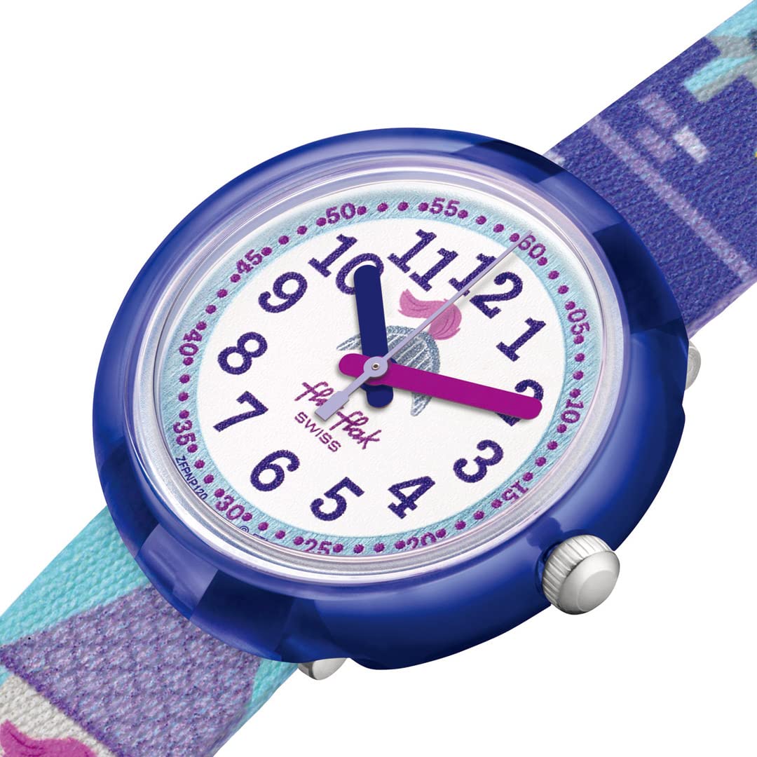 SWATCH Flik Flak FPNP120 Kids Purple Round Watch - Image 3