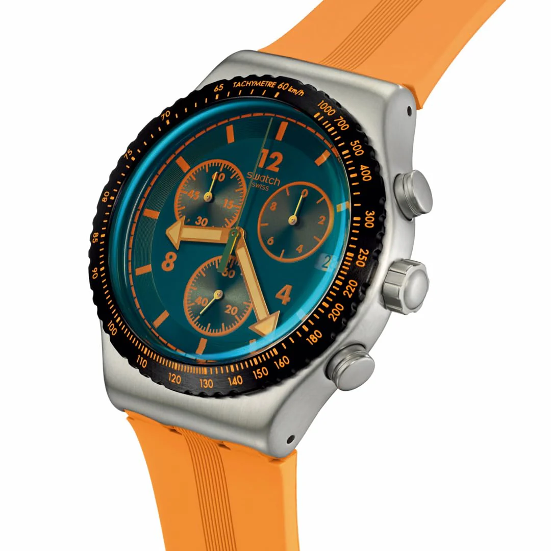 SWATCH Irony Chrono YVS529 Tangerine Tiger Watch - Image 3