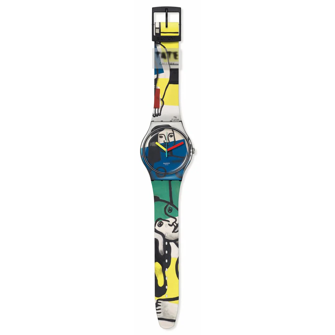 SWATCH Leger's Two Women Holding Flowers SUOZ363 Black Watch - Image 2