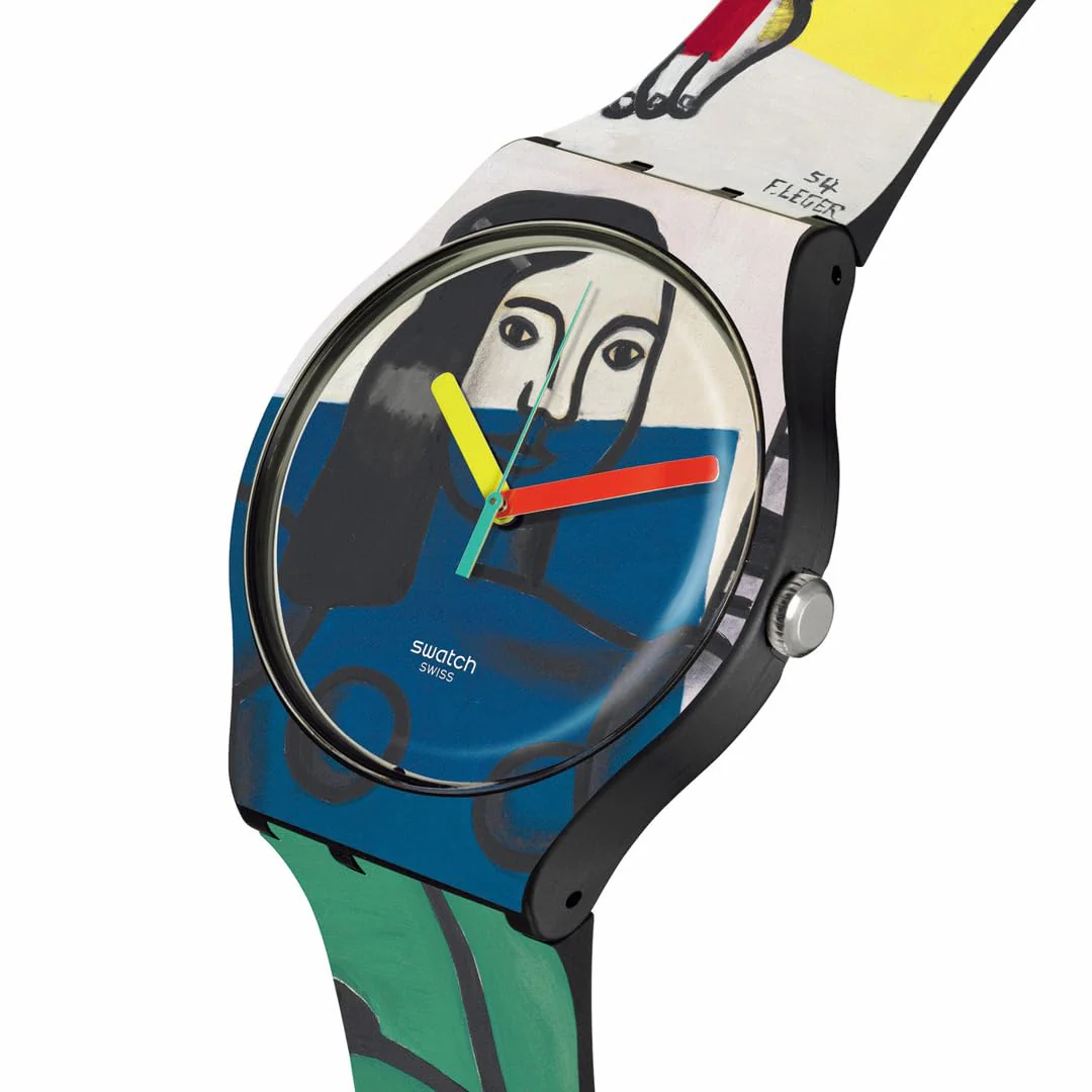 SWATCH Leger's Two Women Holding Flowers SUOZ363 Black Watch - Image 3
