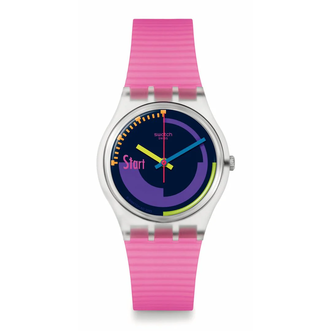 SWATCH Neon Pink Podium SO28K111 Quartz Watch