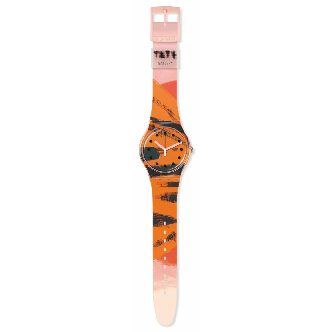 SWATCH New Gent SUOZ362 Barns-Graham's Orange and Red on Pink Watch - Image 2