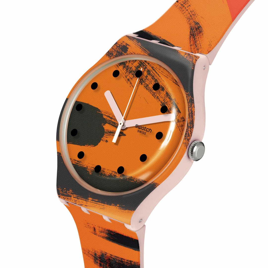 SWATCH New Gent SUOZ362 Barns-Graham's Orange and Red on Pink Watch - Image 3