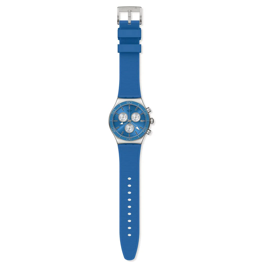 SWATCH New Irony Chrono YVS485 Blue Quartz Watch - Image 2