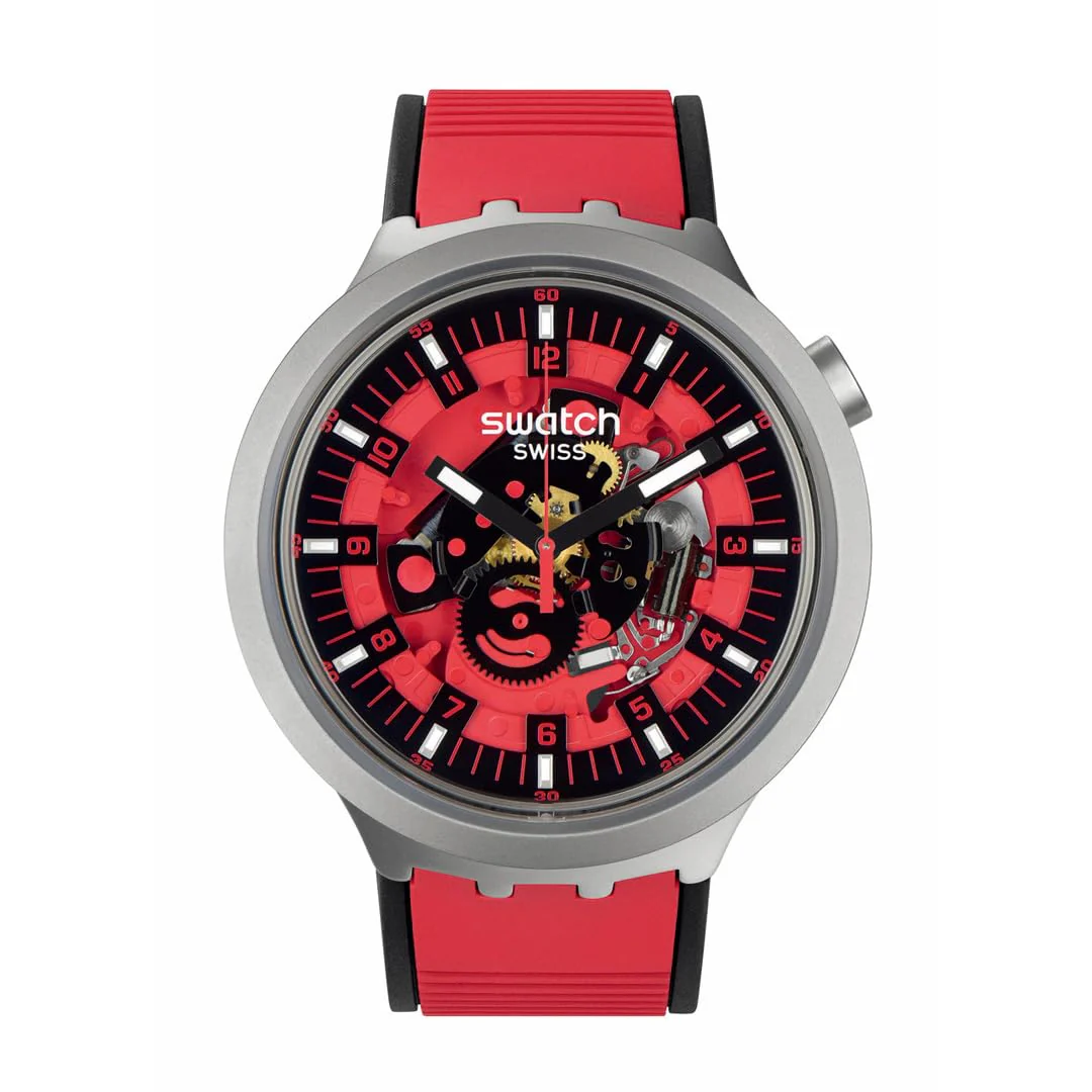 SWATCH Red Juicy SB07S110 Big Bold Irony Quartz Watch