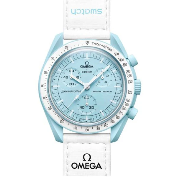 SWATCH SO33L100 Omega × Swatch MISSION TO URANUS 42mm Quartz Watch with 2 Year Warranty, Unique Design, and Stunning Aesthetics
