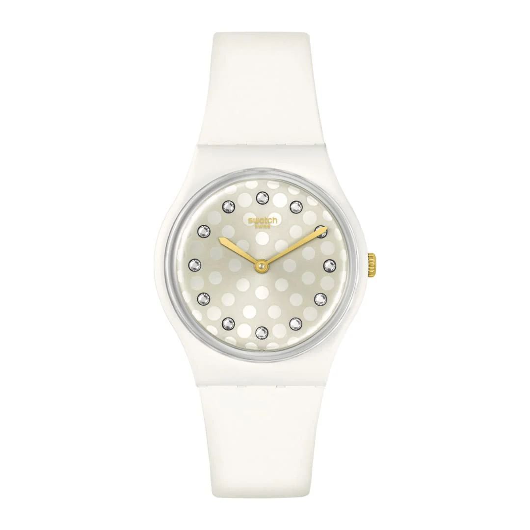 SWATCH Sparkle Shine SO31W109 Quartz White Unisex Watch