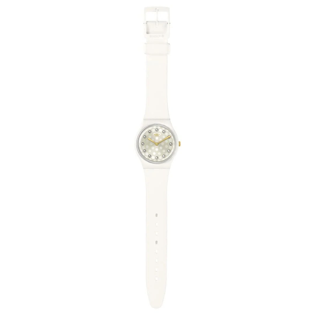 SWATCH Sparkle Shine SO31W109 Quartz White Unisex Watch - Image 2