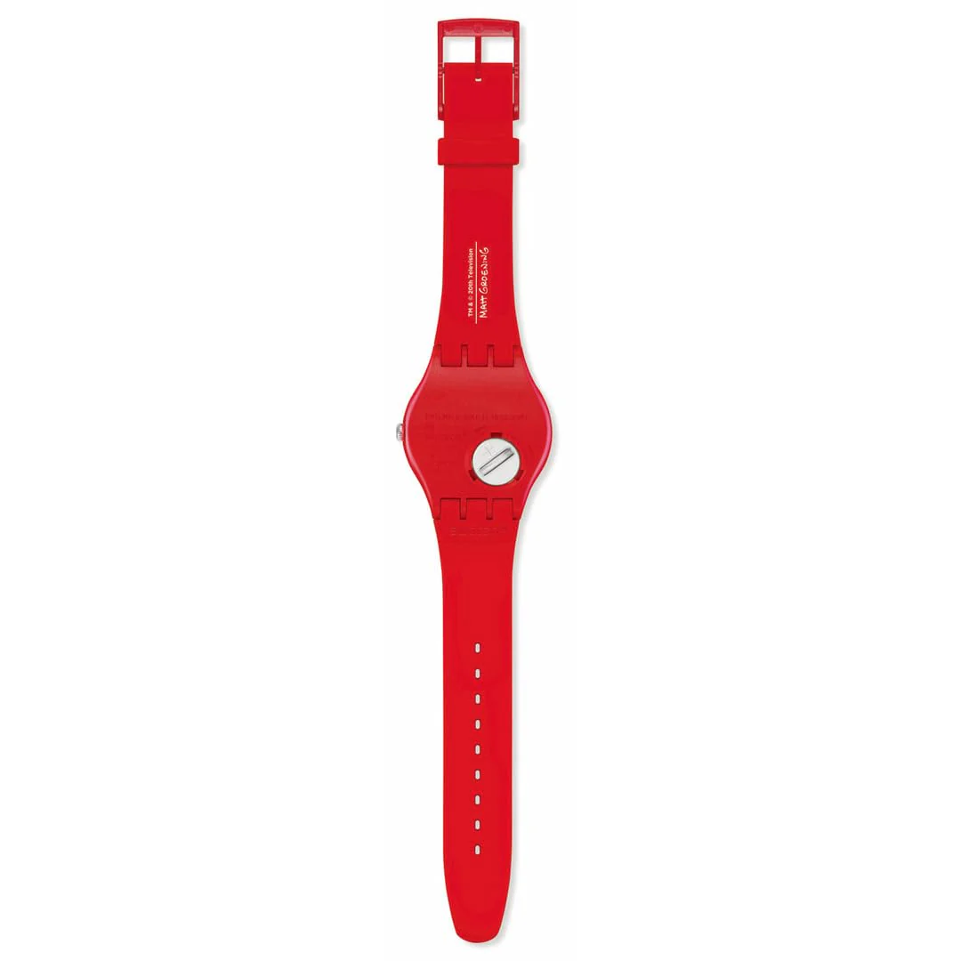 SWATCH Sweet Embrace SO29Z120 Quartz Red Unisex Watch - Image 4