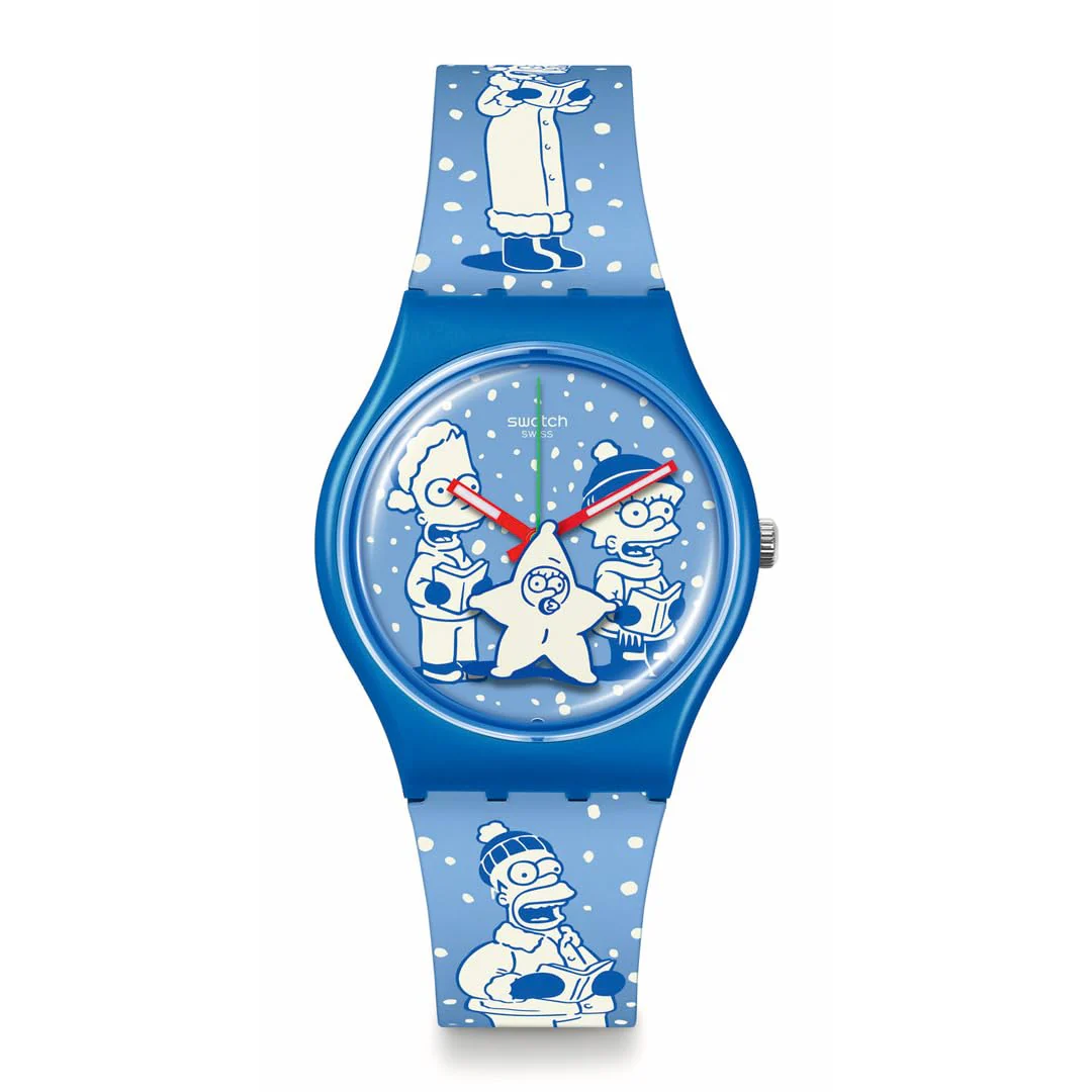 SWATCH TIDINGS OF JOY SO28Z126 Blue Quartz Watch