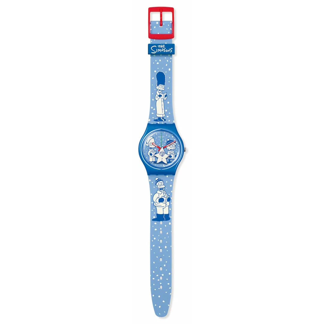 SWATCH TIDINGS OF JOY SO28Z126 Blue Quartz Watch - Image 2