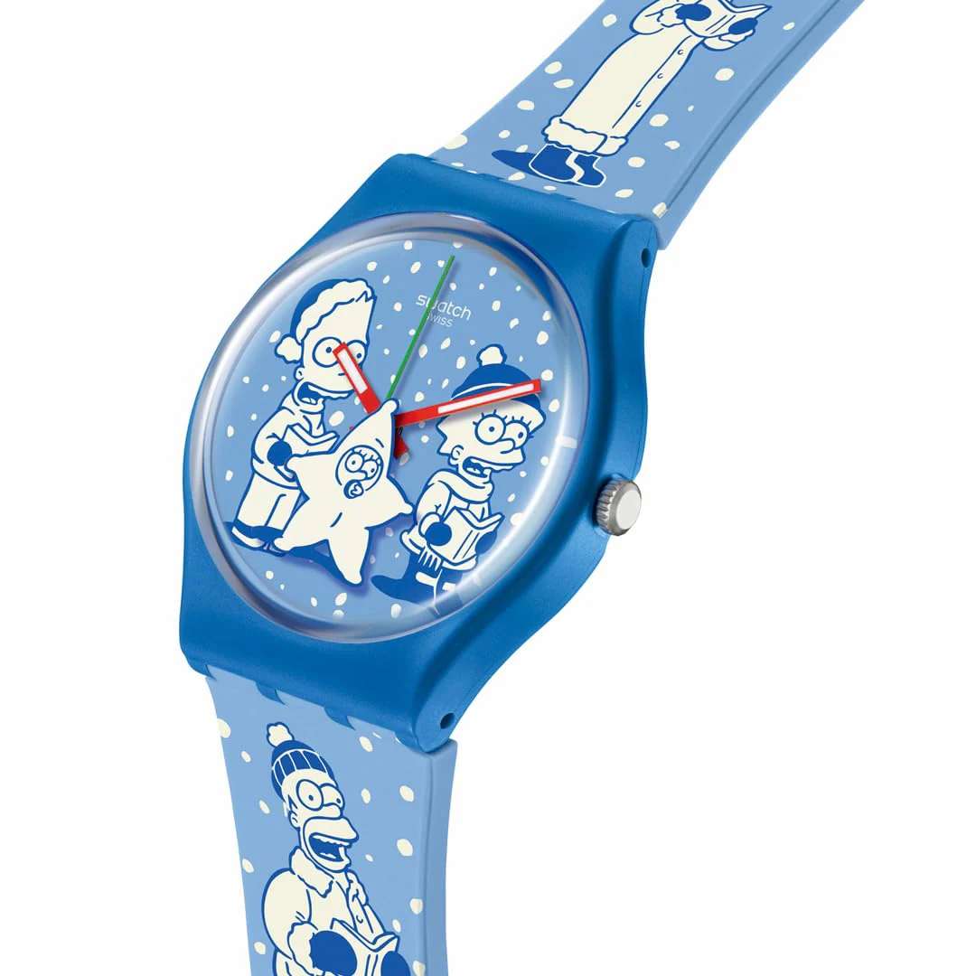 SWATCH TIDINGS OF JOY SO28Z126 Blue Quartz Watch - Image 3