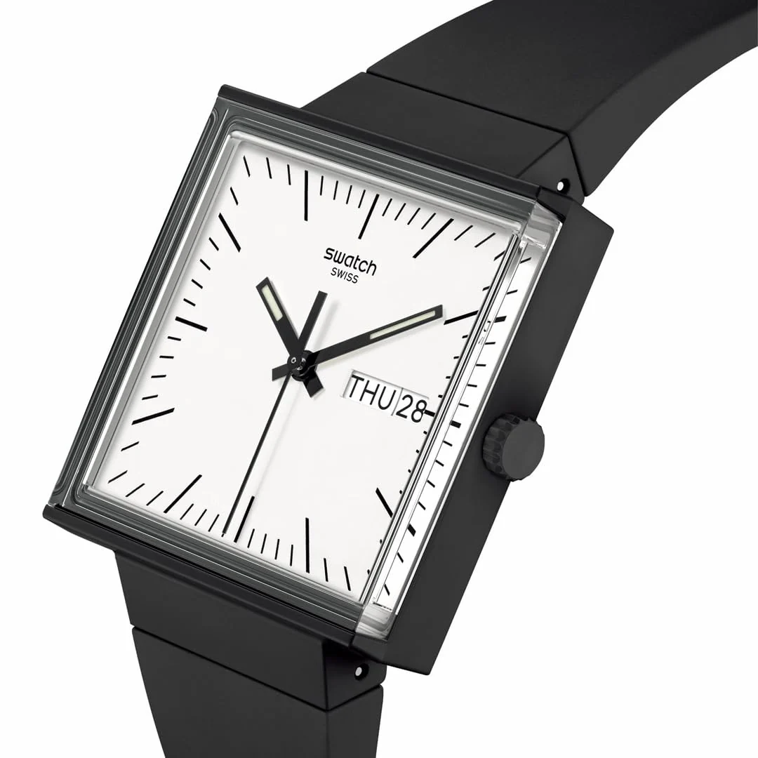 SWATCH What If...Black SO34B700 Quartz Unisex Watch - Image 3