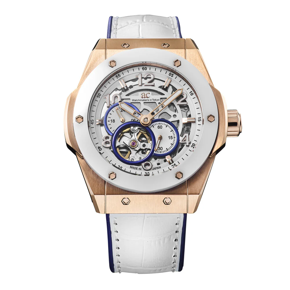 TCJ45PWH-WH Time Craft Japan Made Ceramic Elegant Design 1-Year Warranty Water Resistant Stylish White Finish