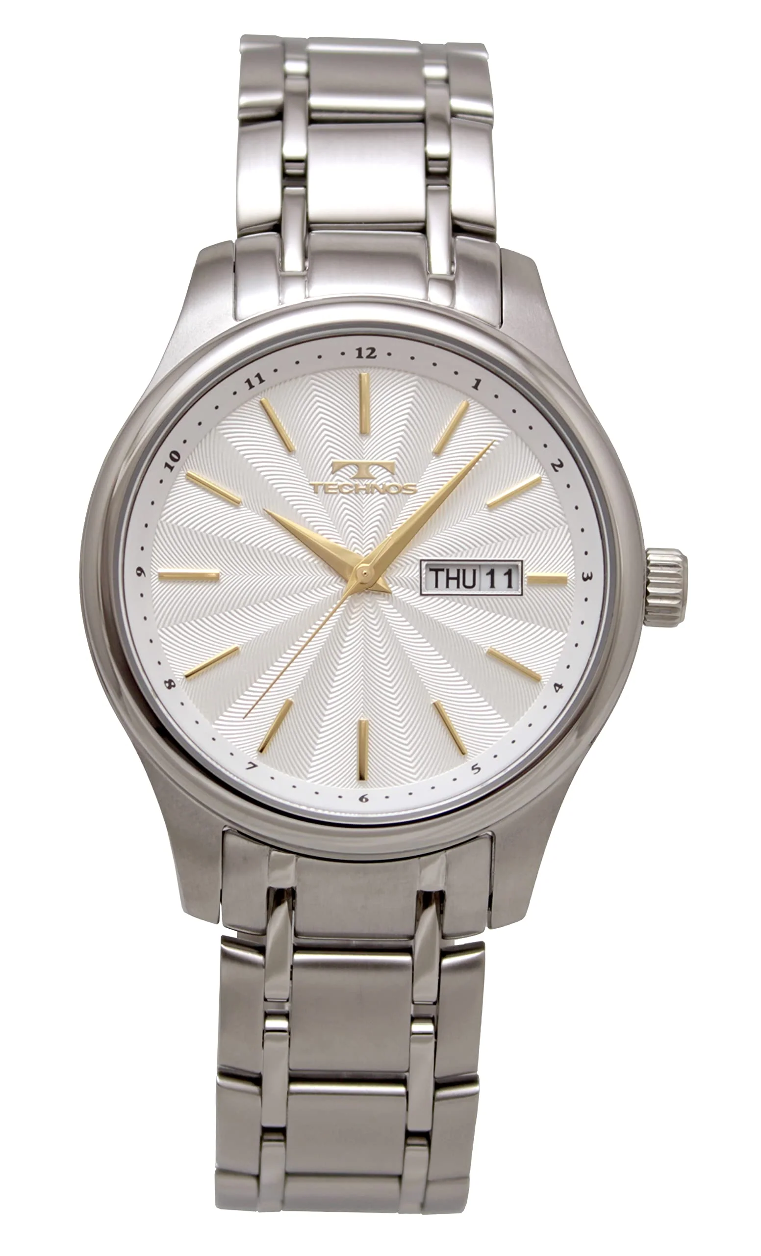 TECHNOS T6B50SS Day-Date Quartz Men's Watch