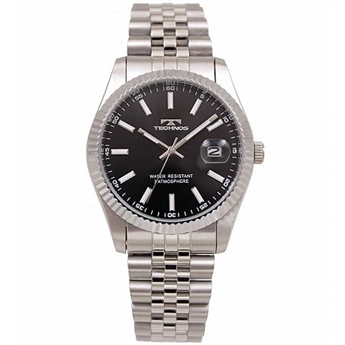 Technos T6C10SB Stylish Black Design Water Resistant Quartz Movement 1-Year Warranty