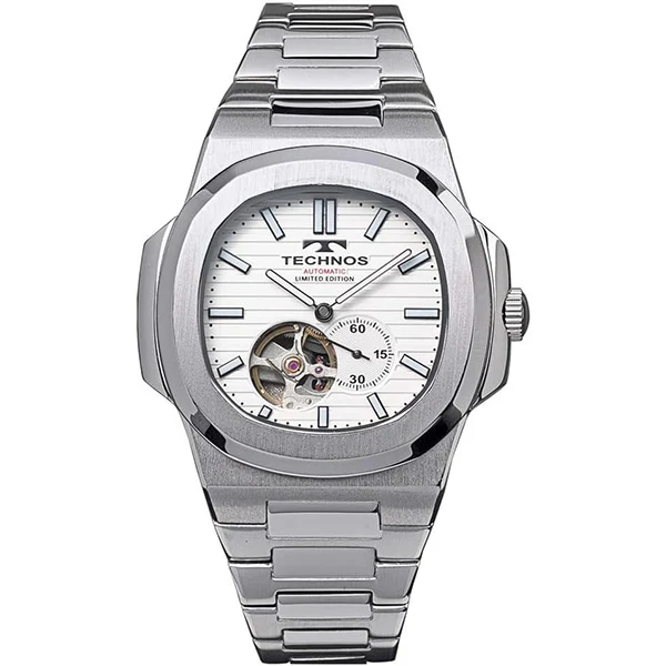 Technos T9A62SS Silver Stainless Steel Water Resistant 1-Year Warranty Elegant Design