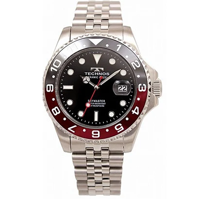 Technos T9C11SH Men's Stainless Steel Metal Band Authentic Timepiece Water Resistant 1-Year Warranty Elegant Design