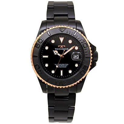Technos T9C29BP Men's Metal Band Watch - Stylish Design Water Resistant 1-Year Warranty Elegant Finish