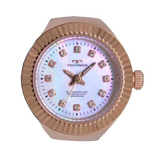 Technos T9C51PK Elegant Ring Watch Stylish Design Quartz Movement Water Resistant