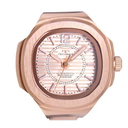 Technos T9C52PP Elegant Ring Watch Stylish Design Water Resistant Quartz Movement Unique Gift
