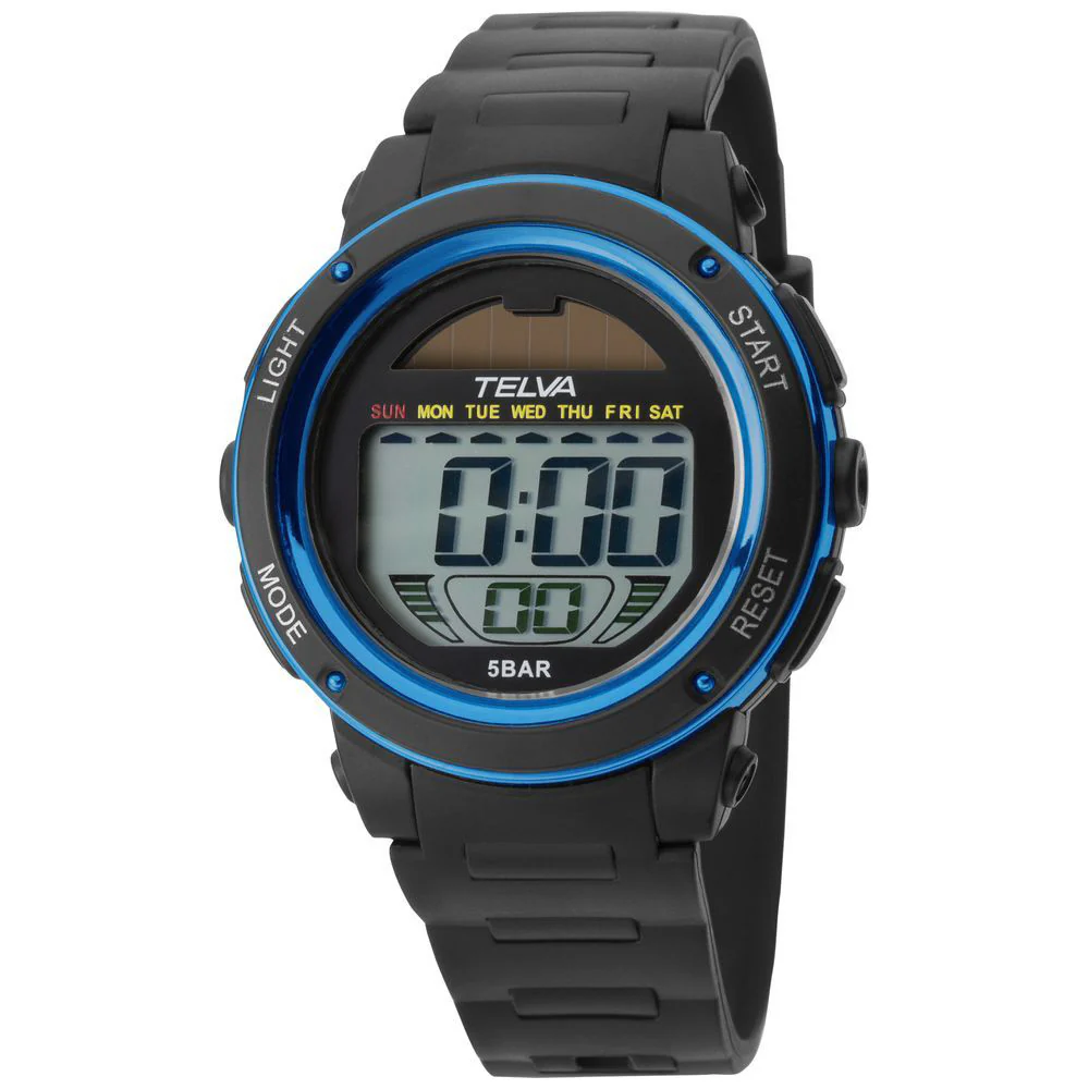 TED192BL TE-D192-BL Digital Solar Watch Men's Stylish Design Water Resistant Durable Construction