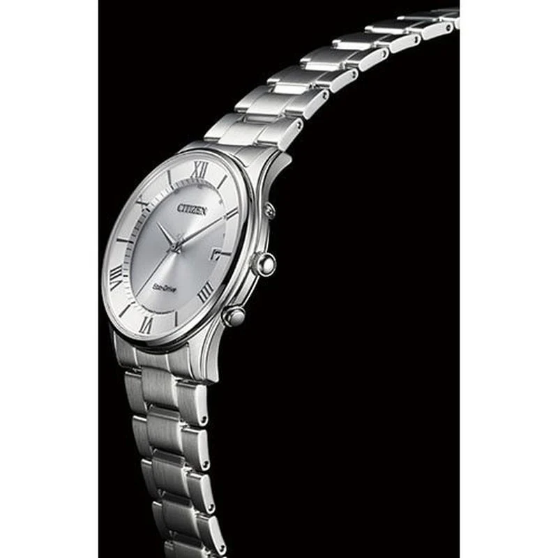 Citizen Men's Watch - CITIZEN COLLECTION Eco-Drive Radio-Controlled Timepiece with Date and Metal Band - White AS1060-54A - Image 2