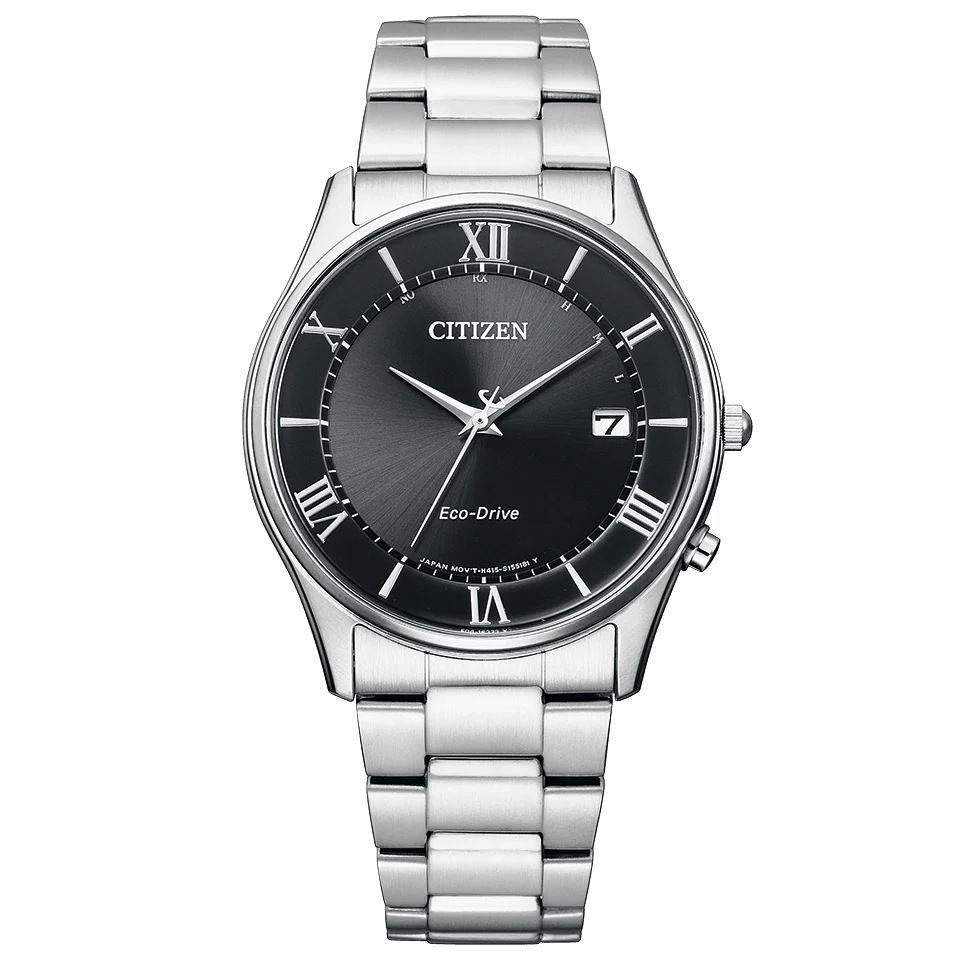Citizen Men's Watch - Citizen Collection Eco-Drive Radio Controlled, Black, Metal Band, with Date AS1060-54E