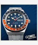 TIMEX Q TIMEX TW2U61100 Navy x Orange Quartz Unisex Watch - Image 7