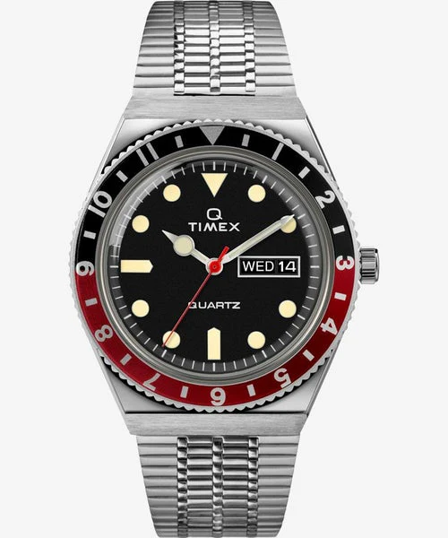 TIMEX Q TIMEX TW2U61300 Black Red Quartz Unisex Watch - Image 2