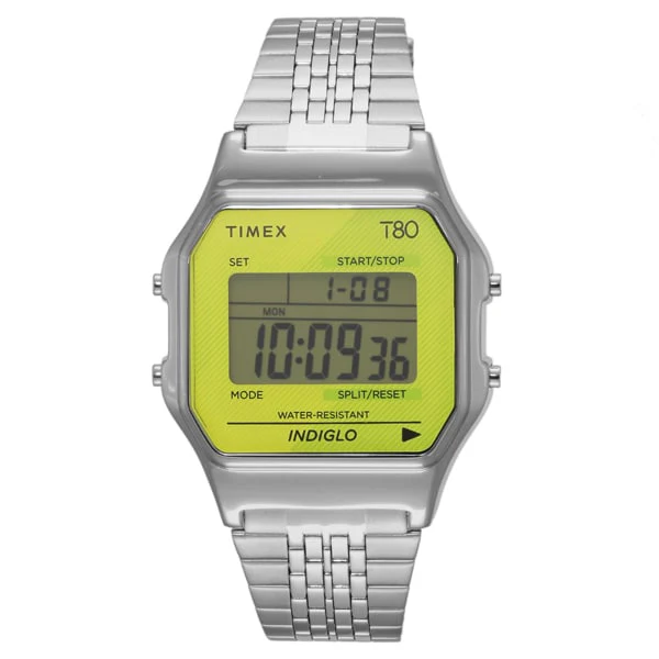 TIMEX TW2V19300 Classic Digital TIMEX 80 - 1-Year Warranty, Stylish Yellow Design, Genuine Product