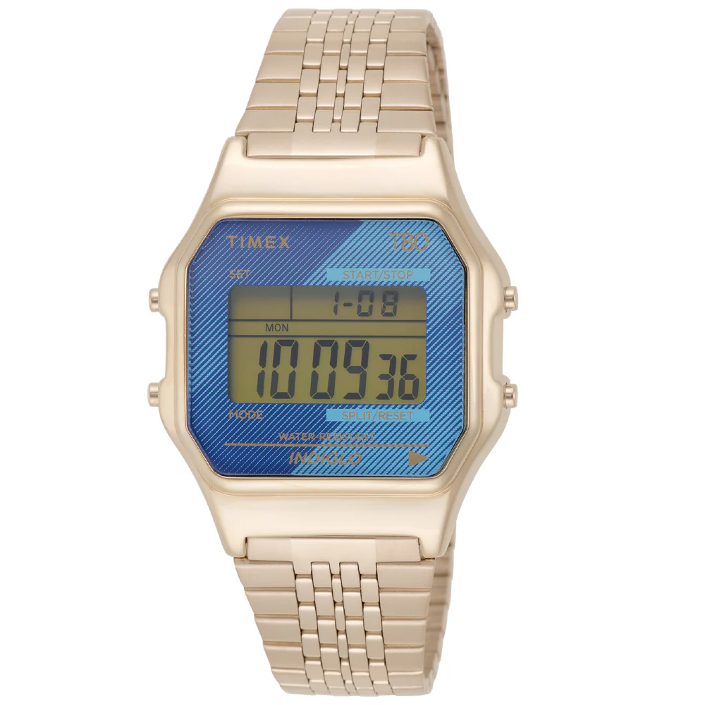 TIMEX TW2V19600 Classic Digital Watch Water Resistant Retro Design 1-Year Warranty Blue Color
