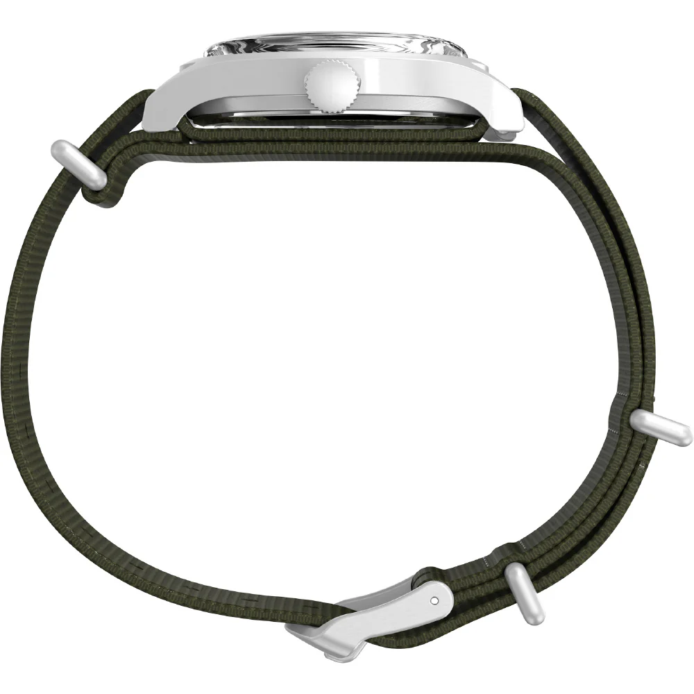 TIMEX TW2Y07900 MK1 Handwind 1-Year Warranty Black Dial Durable Khaki Green Strap Classic Design - Image 2