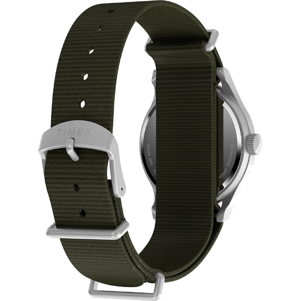 TIMEX TW2Y07900 MK1 Handwind 1-Year Warranty Black Dial Durable Khaki Green Strap Classic Design - Image 4